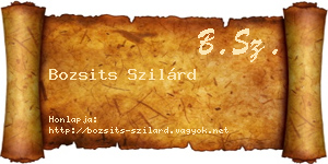Bozsits Szilárd névjegykártya