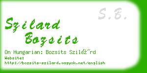 szilard bozsits business card